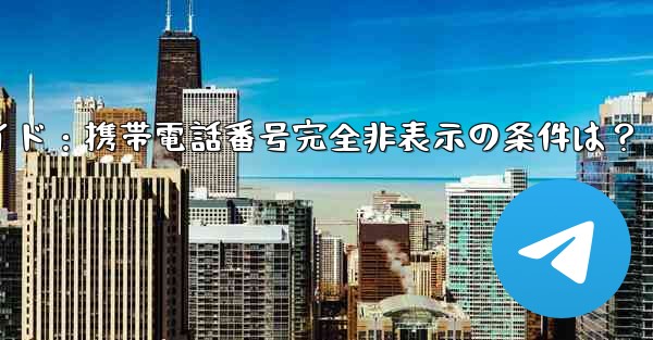 Telegramガイド：携帯電話番号完全非表示の条件は？ - テレグラムユーザーガイドチュートリアル