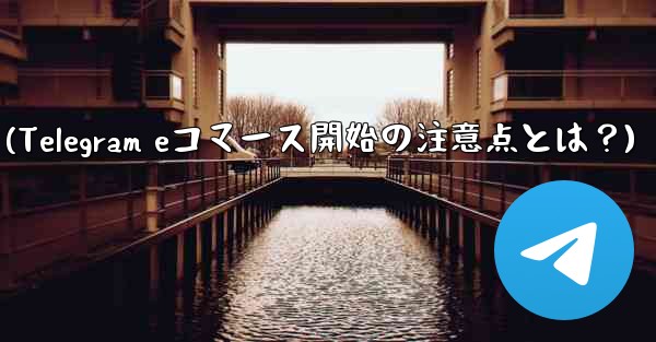 telegramでeコマースを开始する际に注意すべき点は何ですか？(Telegram eコマース開始の注意点とは？) - テレグラムユーザーガイドチュートリアル