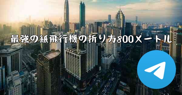 最強の紙飛行機の折り方800メートル - テレグラムユーザーガイドチュートリアル