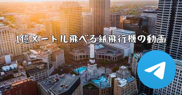 1億メートル飛べる紙飛行機の動画 - テレグラムユーザーガイドチュートリアル