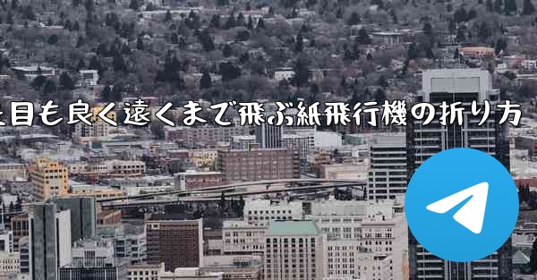 見た目も良く遠くまで飛ぶ紙飛行機の折り方 - テレグラムユーザーガイドチュートリアル